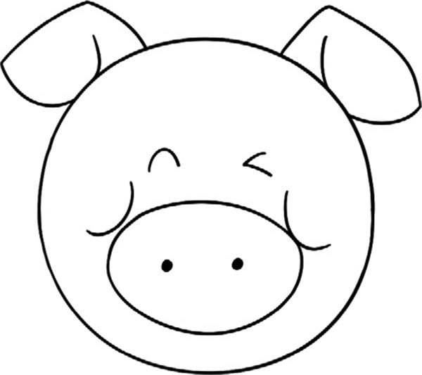 简单的小猪图儿童画教程