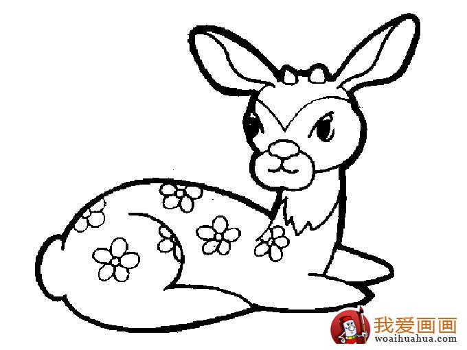 可爱漂亮的梅花鹿简笔画图片