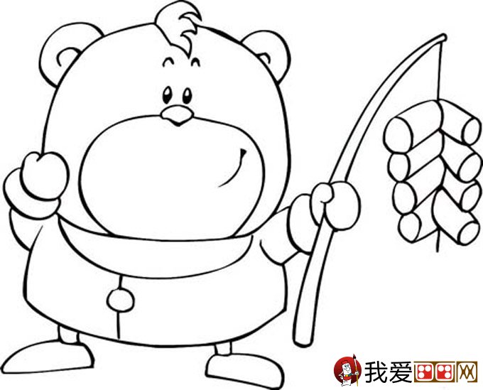 小孩放鞭炮简笔画图片大全