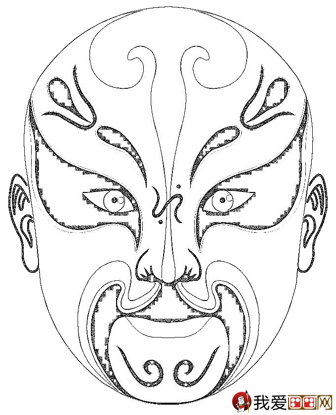 六年级京剧脸谱小生简笔画图片