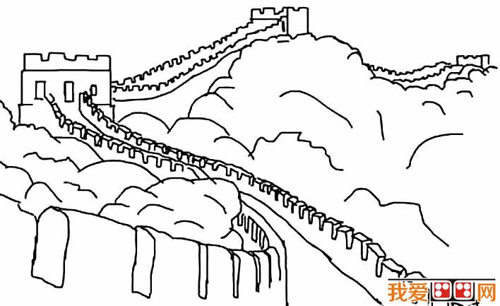 儿童万里长城简笔画大全