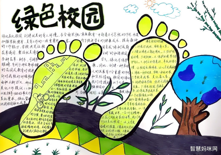 绿色校园手抄报一等奖图片