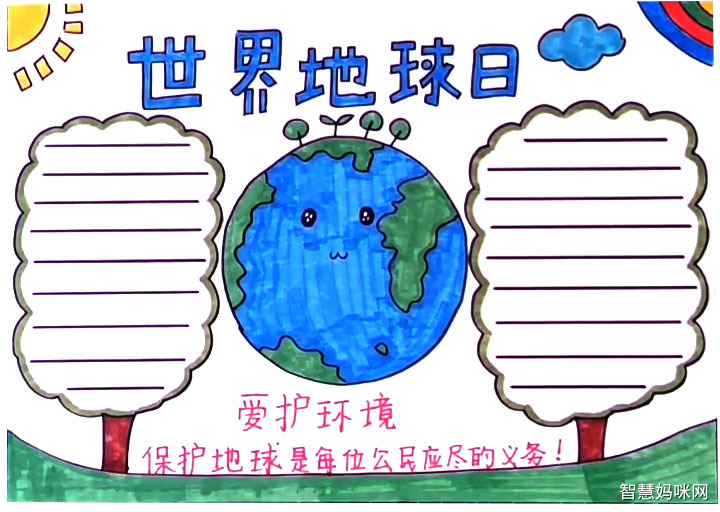 4月22日是世界地球日手抄报怎么画