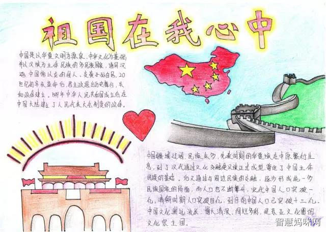 祖国在我心中手抄报 一等奖图片