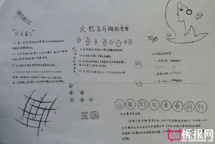 纪念五四青年手抄报一等奖