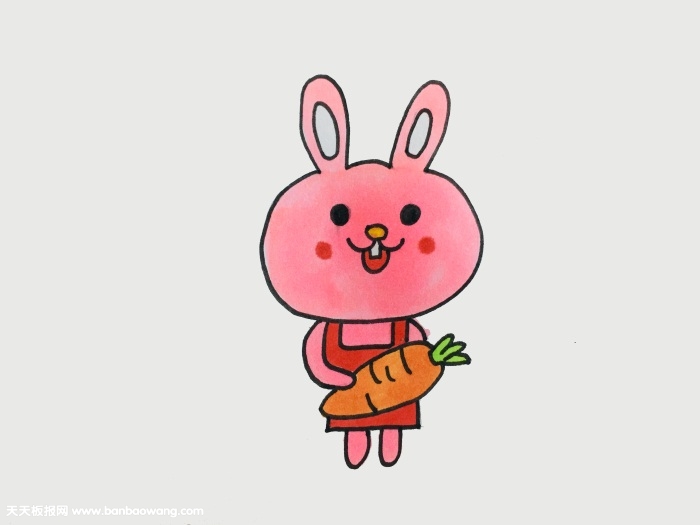 可爱的小兔子吃胡萝卜简笔画