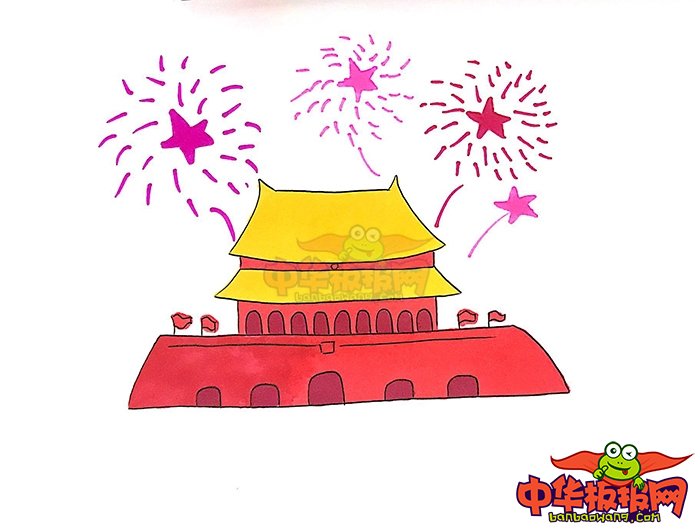 画北京天门整体简笔画怎么画