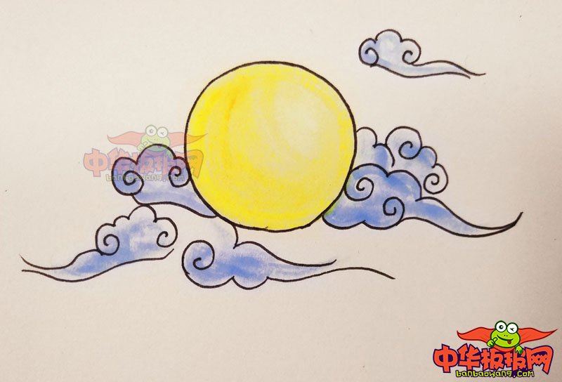 八月十五的月亮的简笔画