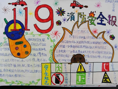 小学生消防知识手抄报图片大全
