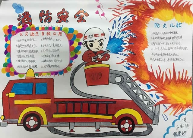 三年级有关消防的手抄报简单又字少