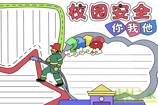 小学五年级消防安全手抄报画法