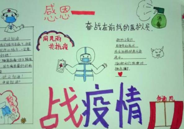 抗疫英雄医生平安回家手抄报图片