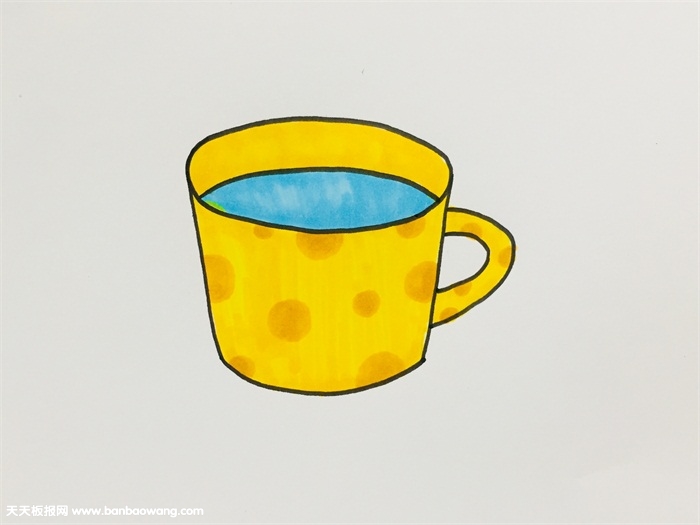 盛满水的杯子怎么画
