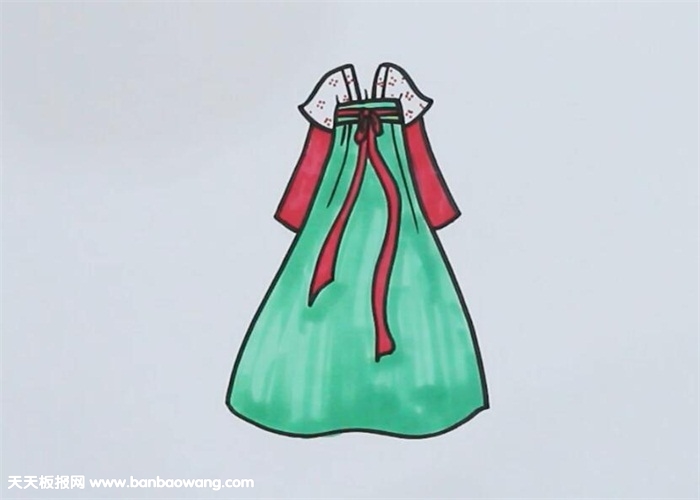古装裙子汉服简笔画教程
