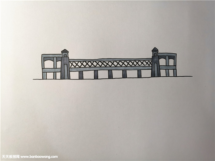 简单漂亮武汉长江大桥怎么画