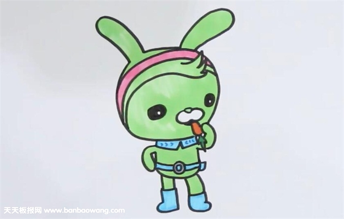 海底小纵队突突兔简笔画过程	