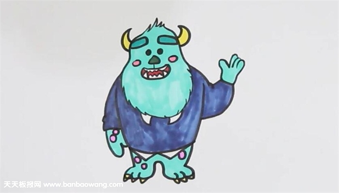 蓝毛怪简笔画怎么画