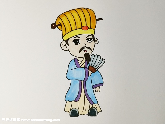 三国诸葛亮儿童彩色简笔画