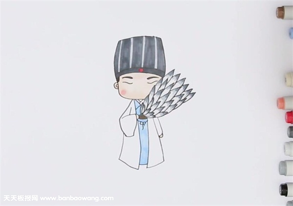 诸葛亮全身的儿童简笔画