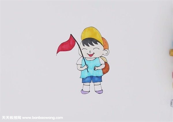 小导游用简笔画怎么画