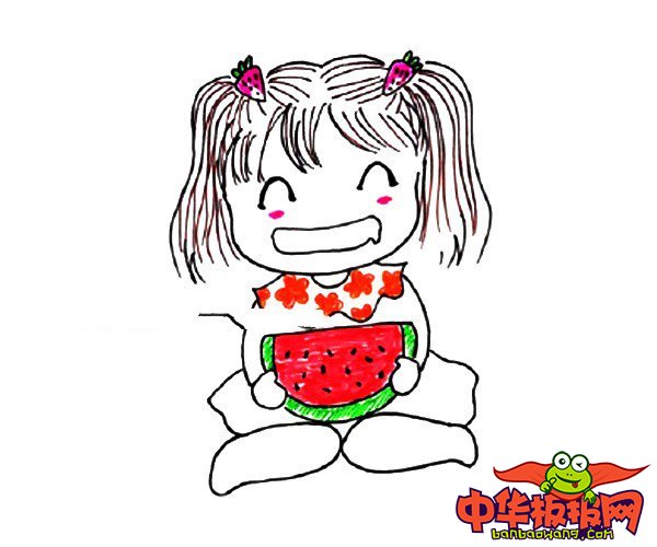 夏天的小女孩简笔画图片大全