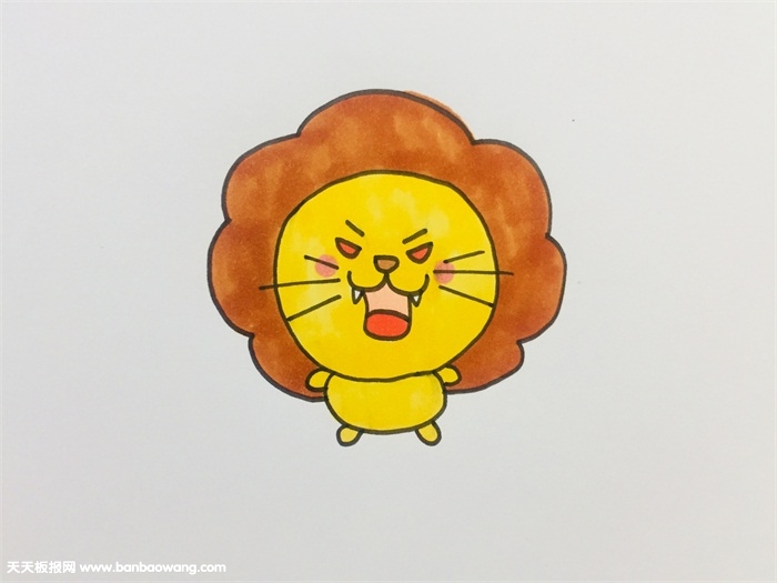 圆形画狮子简笔画