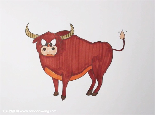 愤怒的牛简笔画怎么画