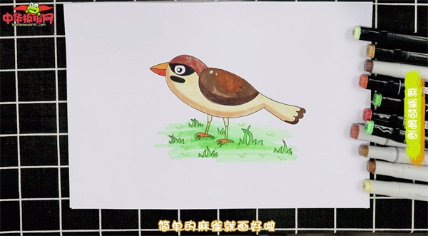 简单漂亮的小麻雀怎么画