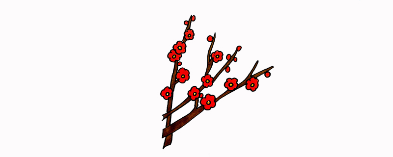 梅花简笔画彩色图片怎么画