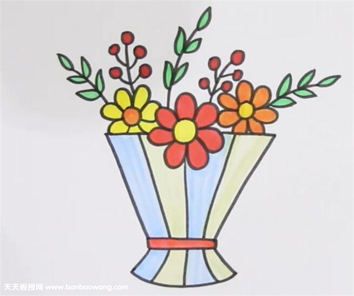 简易手捧花简笔画