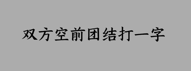 双方空前团结打一字谜语
