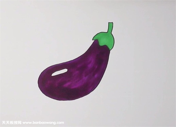 紫色的茄子简笔画