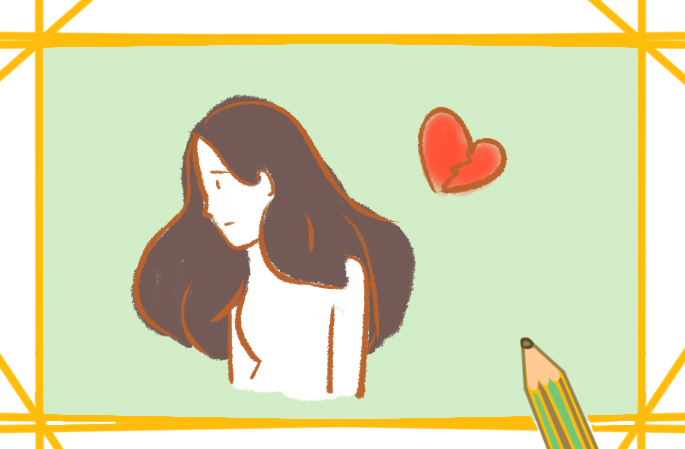 失望伤心的女生简笔画