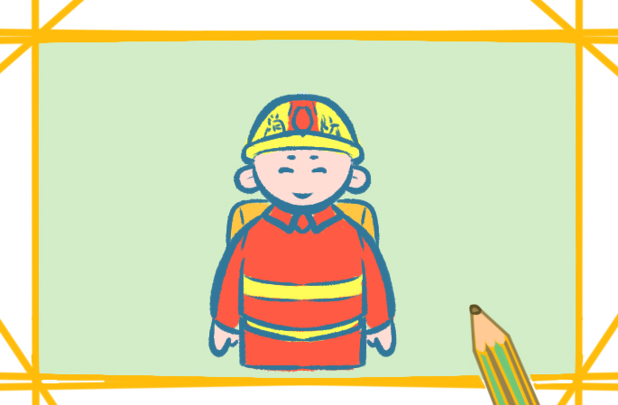 幼儿园消防员简笔画图