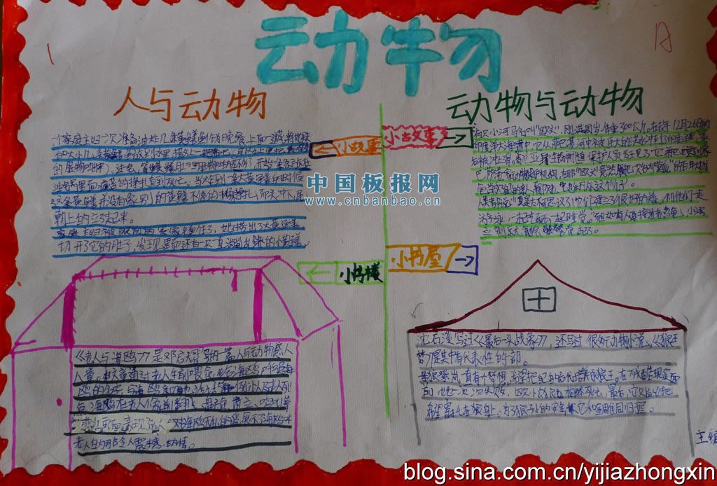 关于人与动物共存的手抄报