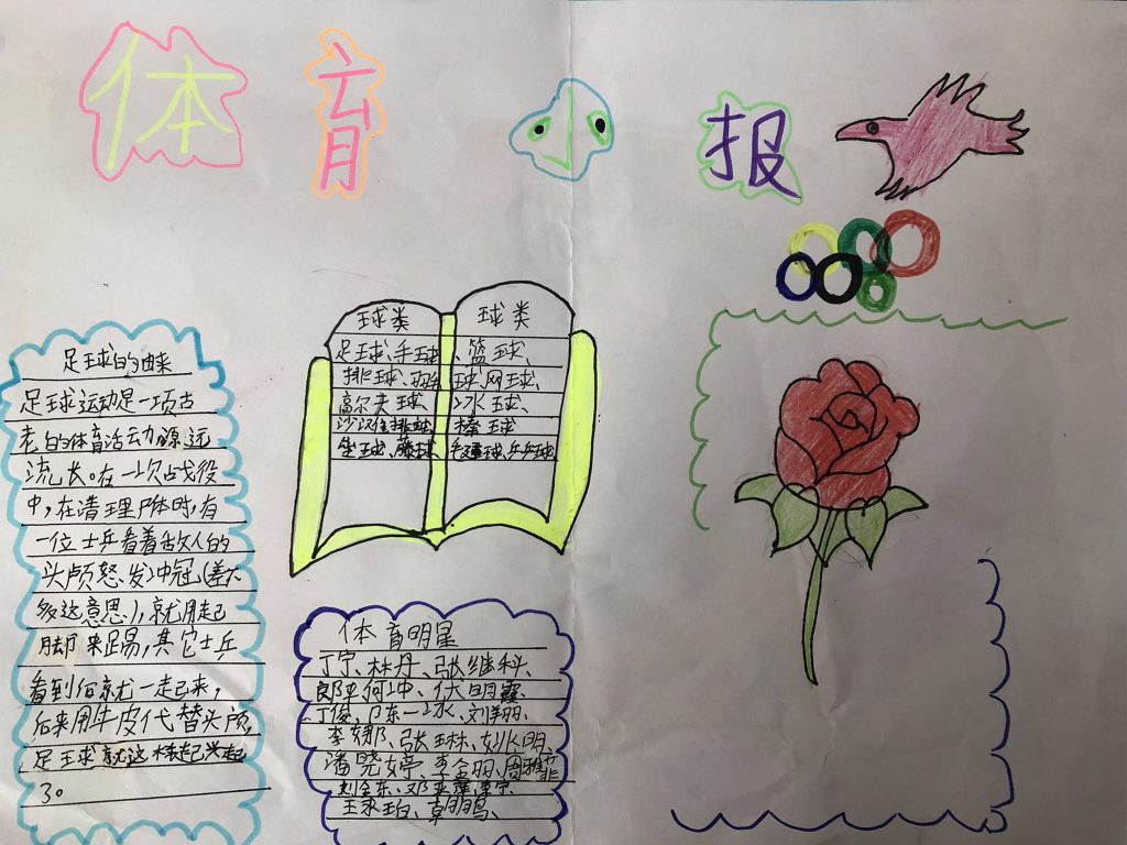 我爱体育运动手抄报图片