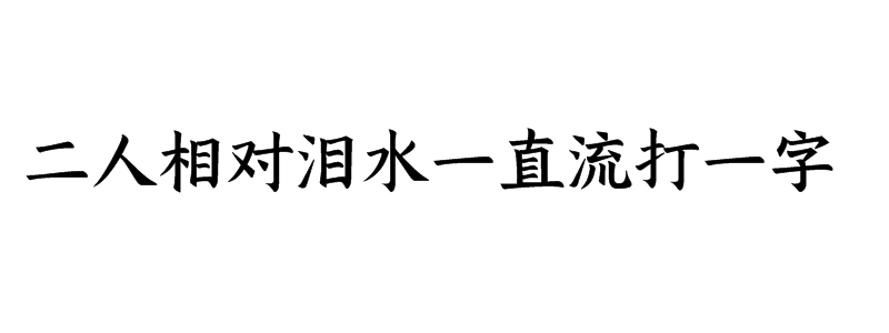 二人相对泪水一直流打一字谜答案