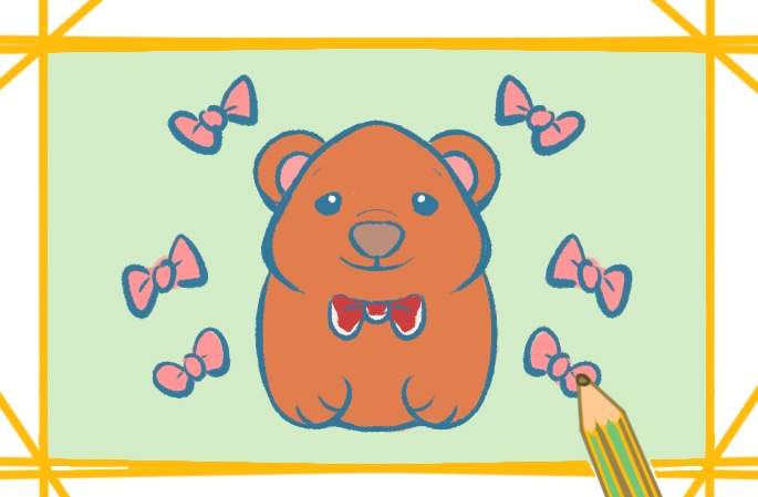 卡通小棕熊图片简笔画