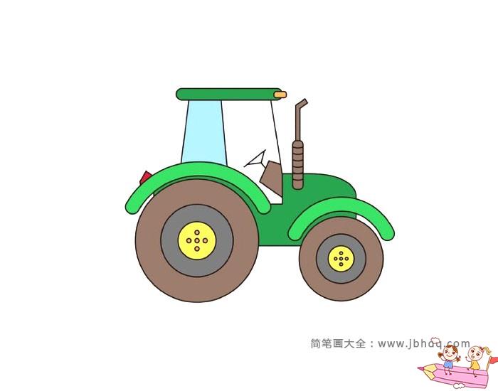 儿童画拖拉机简笔画