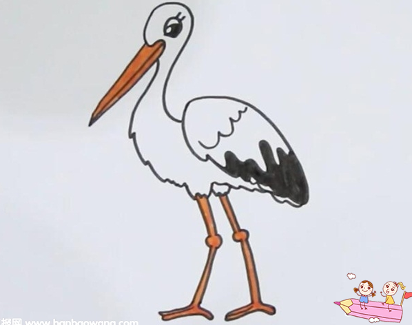 儿童画仙鹤简笔画