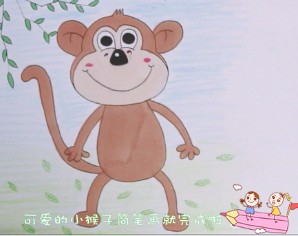 萌萌哒卡通小猴子简笔画图片