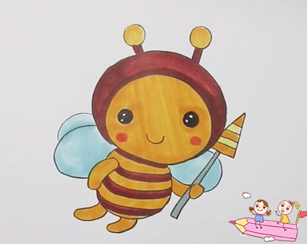 蜜蜂卡通彩色简笔画