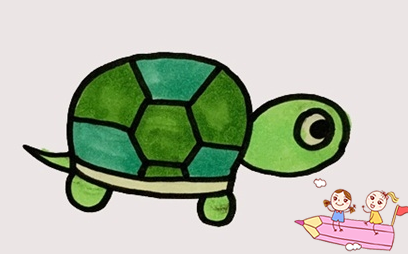 漂亮的乌龟儿童画