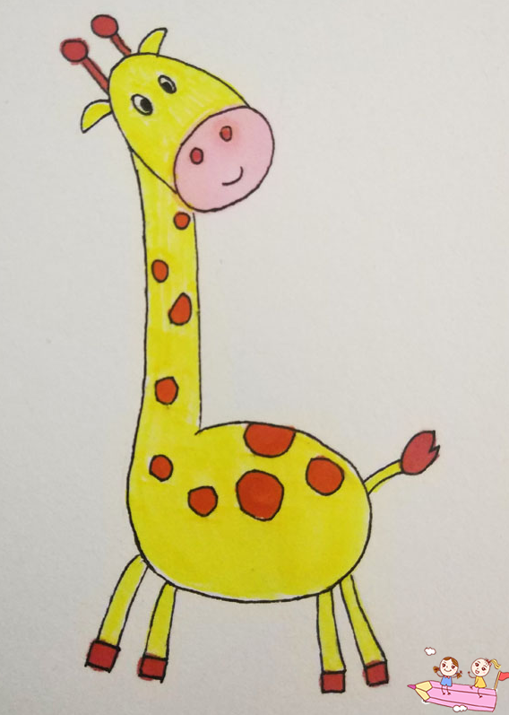 简单又可爱的长颈鹿怎么画
