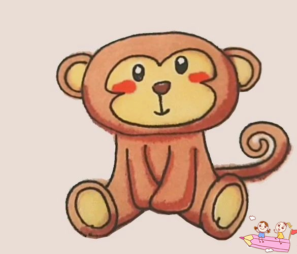 儿童画猴子简笔画
