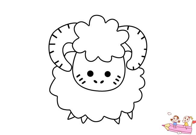 小绵羊卡通简笔画