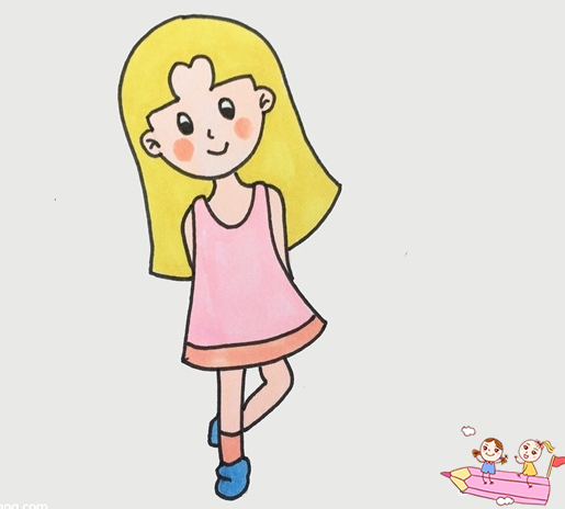 动漫人物少女简笔画