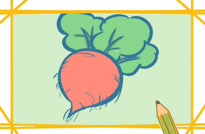 胡萝卜带叶子简笔画怎么画