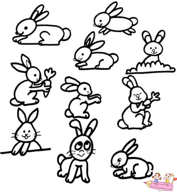 1一3岁宝宝画的兔子简笔画