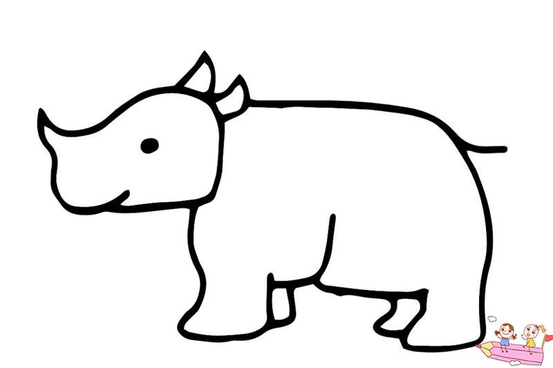 画最简单的犀牛简笔画